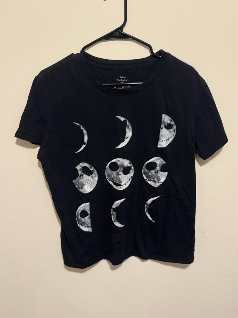 Disney The Nightmare Before Christmas Black Graphic Tee with White Print